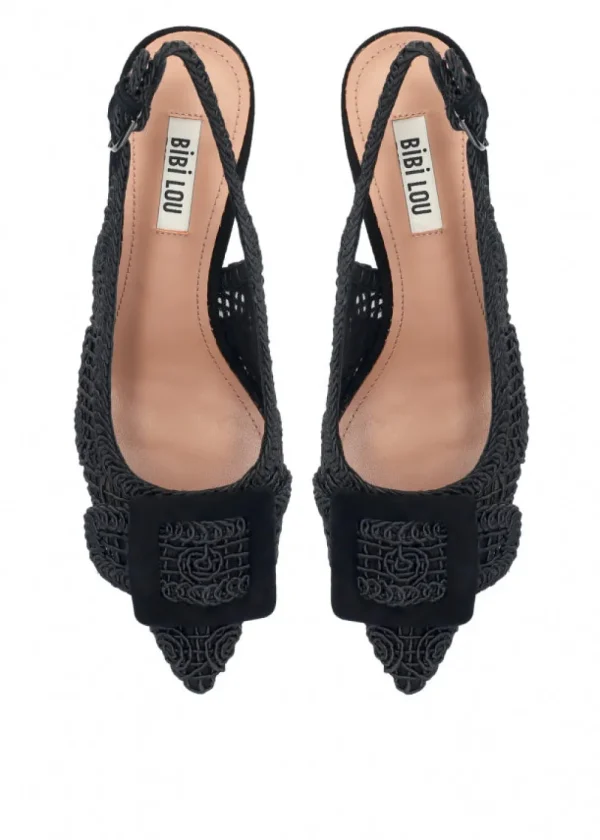 Bibi Lou 'Dalila' Black Sling Back>Women Heels
