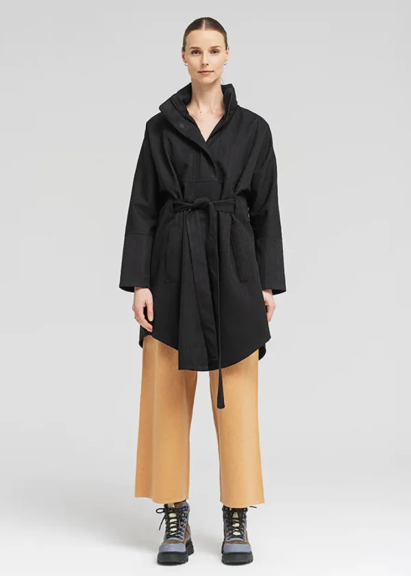 BRGN 'Bris Poncho' Black tweed Coat>Women Coats & Jackets