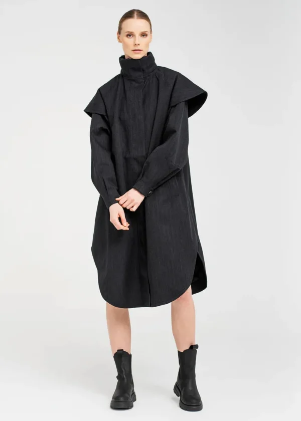 BRGN 'Tyfon Black Tweed' Coat>Women Coats & Jackets