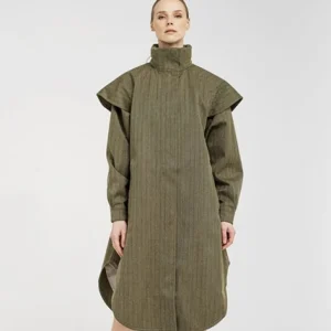 BRGN 'Tyfon Green Tweed' Coat>Women Coats & Jackets