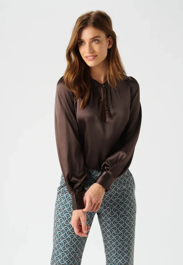 Dea Kudibal 'Stacy' Chocolate Blouse>Women Shirts & Blouses