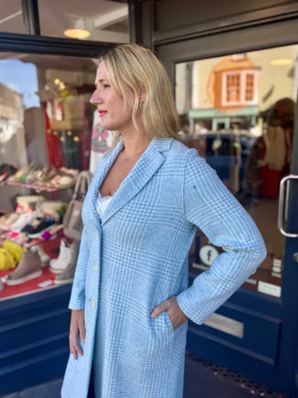 Harris Wharf London Overcoat Wool & Silk P.O.W Pattern Crafted With Loro Piana Fabric>Women Coats & Jackets