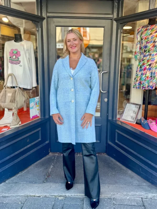 Harris Wharf London Overcoat Wool & Silk P.O.W Pattern Crafted With Loro Piana Fabric>Women Coats & Jackets