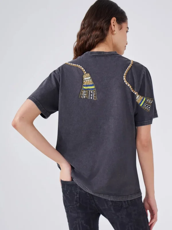 Hayley Menzies Tassel Beaded T-Shirt>Women Shirts & Blouses
