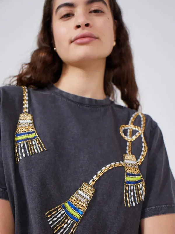 Hayley Menzies Tassel Beaded T-Shirt>Women Shirts & Blouses