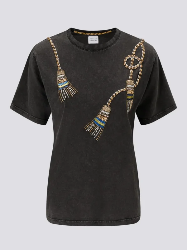Hayley Menzies Tassel Beaded T-Shirt>Women Shirts & Blouses