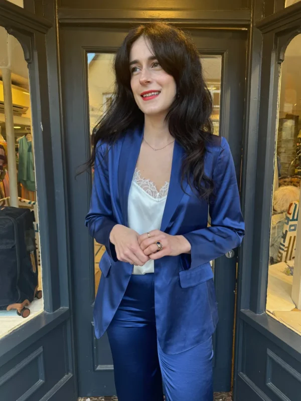 Joyce & Girls 'Capy' Navy Jacket>Women Coats & Jackets
