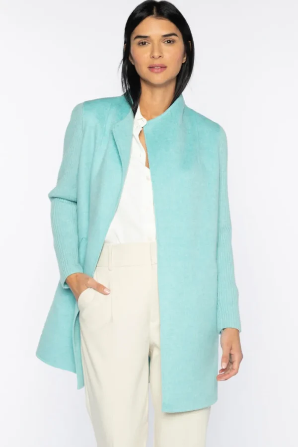 Kinross Cashmere Rib Sleeve Coat>Women Coats & Jackets