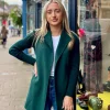 Kinross Cashmere Rib Sleeve Coat>Women Coats & Jackets