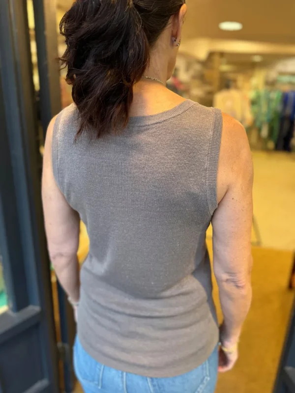 Kinross Cashmere Rib Tank>Women Knitwear