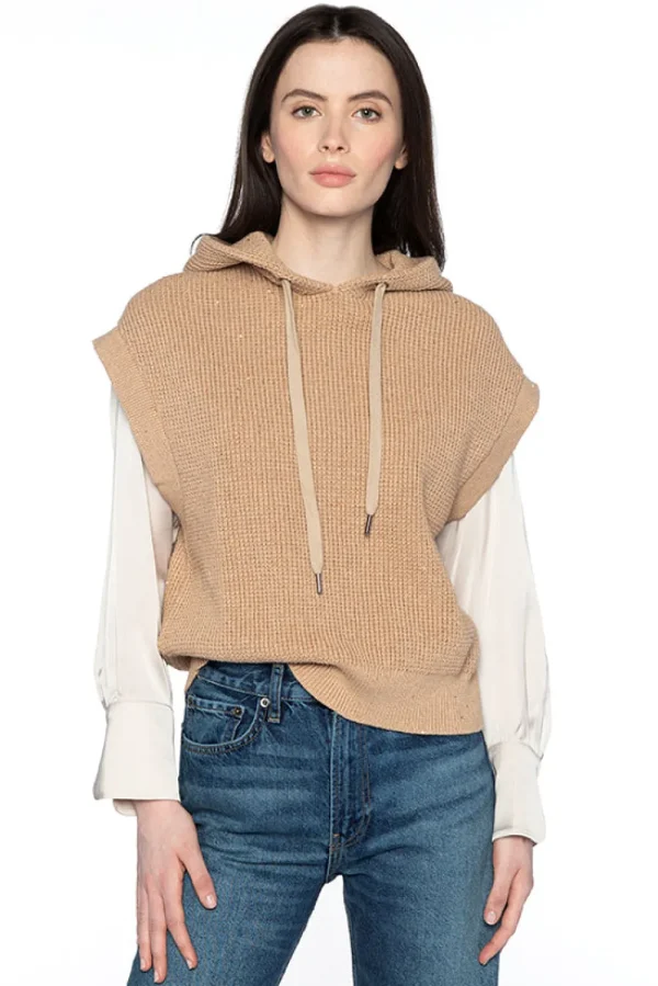 Kinross Cashmere Thermal Sequin Pullover Hoodie>Women Knitwear