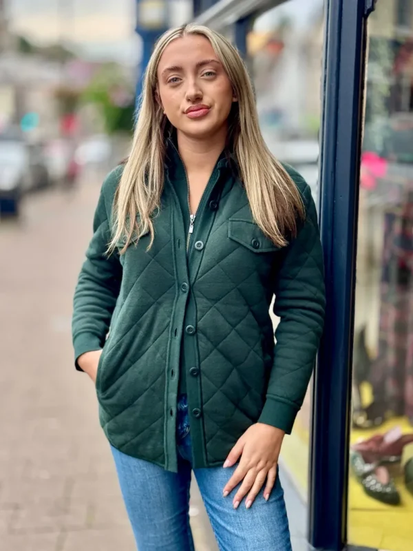 Kinross Cashmere Two in One Quilted Shacket>Women Coats & Jackets