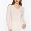 Kinross Cashmere 'V Neck Scatter Crystal' Jumper>Women Knitwear