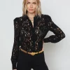 L'AGENCE JENICA BLACK LACE BLOUSE>Women Shirts & Blouses