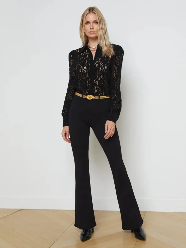 L'AGENCE JENICA BLACK LACE BLOUSE>Women Shirts & Blouses