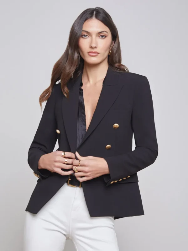 L'AGENCE 'Kenzie' Double Breasted Blazer>Women Coats & Jackets