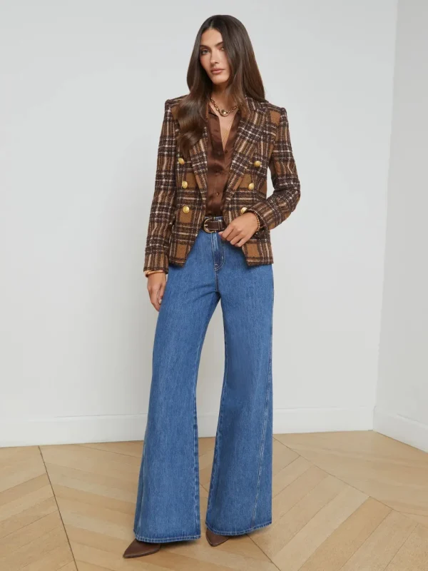 L'AGENCE 'Kenzie' Plaid Jacket>Women Coats & Jackets