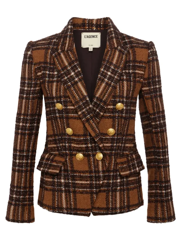 L'AGENCE 'Kenzie' Plaid Jacket>Women Coats & Jackets