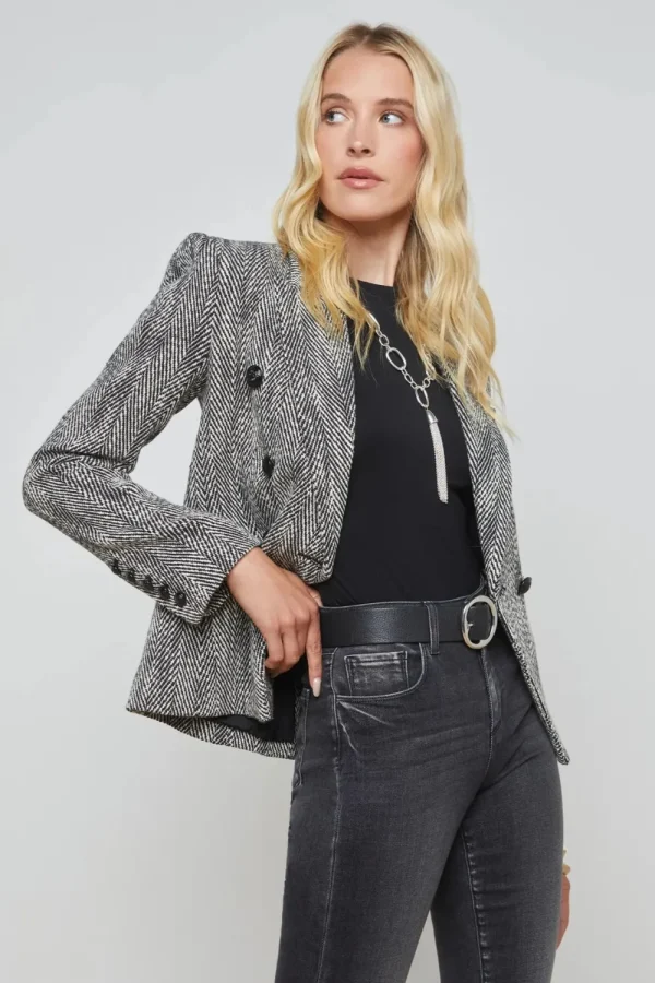 L'AGENCE 'Marie' Double Breasted Blazer>Women Coats & Jackets