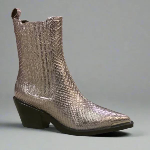 Lola Cruz ‘Harbour’ Metallic Boot>Women Boots | Heels