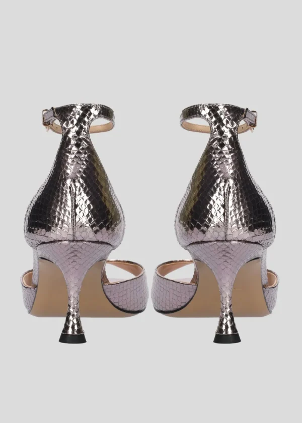 Lola Cruz 'Peyton' Pewter Sandal>Women Sandals | Heels