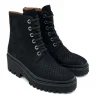 Pons Quintana 'Cindy' Black Snake Nubuck Ankle Boot>Women Boots