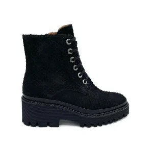 Pons Quintana 'Cindy' Black Snake Nubuck Ankle Boot>Women Boots