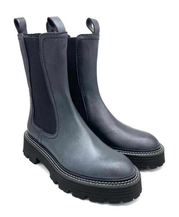 Pons Quintana 'Ken' Metallic Black Chelsea Boot>Women Boots