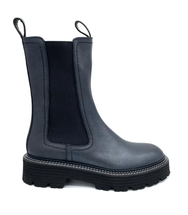 Pons Quintana 'Ken' Metallic Black Chelsea Boot>Women Boots