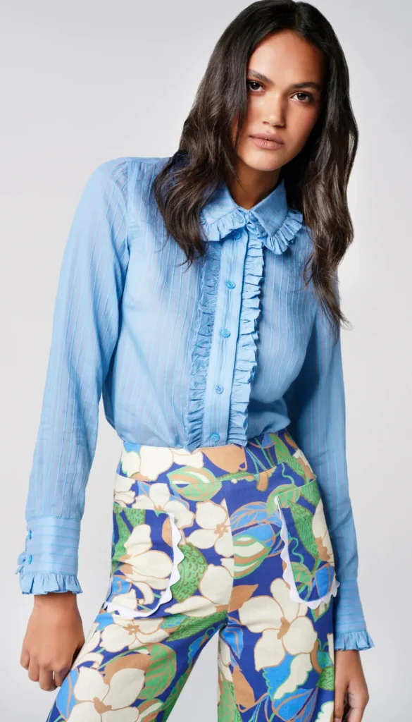SMYTHE Ruffle Trim Blouse>Women Shirts & Blouses